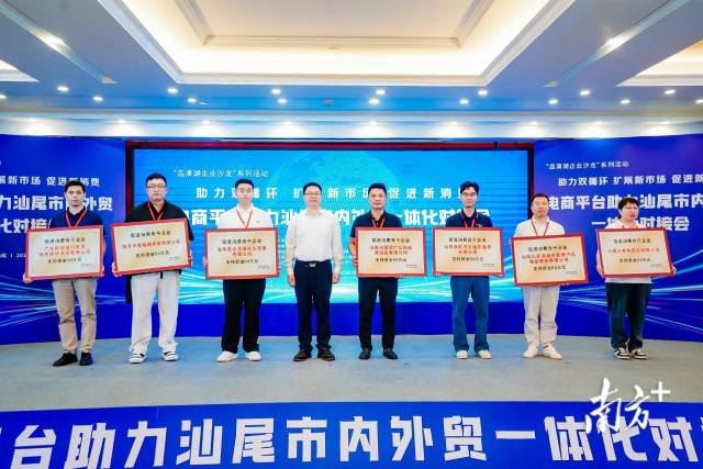 汕尾大参林药店有限公司等七家在促进消费中表现卓越的企业被授予“促进消费骨干企业”牌匾。 受访者供图